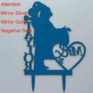 GOOSE LOVER(TM) Bride And Groom Silhouette Wedding Cake Topper With Dog And Cat, Acrylic Wedding Cake Topper,... N7