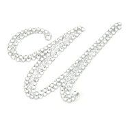 Rhinestone Alphabet Monogram Stickers Letter Initial Wedding Favor Invitation(Letter N) N5