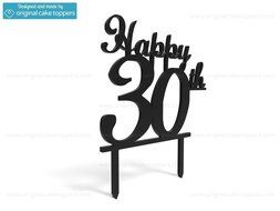 Original Cake Toppers Happy 30th - Black