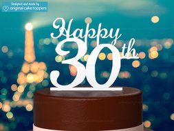Original Cake Toppers Happy 30th - Black N2