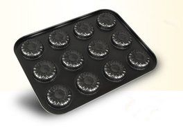 Fluted 12-Cavity Pan Non-Stick Bakeware,Mini N4