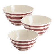 Paula Deen Pantryware 3-Piece Mixing Bowl Set, Striped Red N3