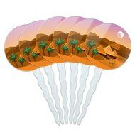 Set of 6 Cupcake Picks Toppers Decoration Places and Things - Machu Picchu Peru Travel N9
