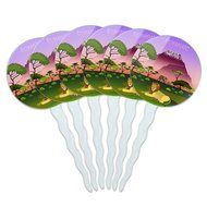 Set of 6 Cupcake Picks Toppers Decoration Places and Things - Machu Picchu Peru Travel N10