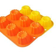DOYOLLA Pack of 2 6-cup Silicone Flower Muffin Pan Silicone Cupcake Pan - 6-Cup Flower Cake Baking Pan 100% Food...