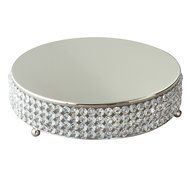 Elegance Silver Sparkle Round Cake Plateau 14-inch