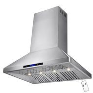 AKDY 42" Island Mount Touch Control Halogen Lights Large Dual Motor Kitchen Cooking Fan Range Hood N2