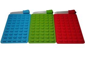 3 Pack - Candy Making Molds Gummy Bear Molds, BONUS 3 Droppers N3