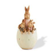 6.25 Inch Vintage 3 Bunnies in Egg
