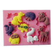 Yunko 8 Hole Cute Animal 3d Silicone Fondant Cupcake Cake Decoration Tools Candy Chocolate Mold Owl Deer Wolf...