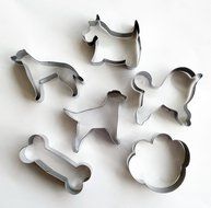 Yunko 6pcs Pet Dog Stainless Steel Cookie Cutter Fondant Cutter Cup Cake Decoration Tools Set,Paw and Bone