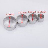 4Pcs Stainless Steel Round Circle Cookie Fondant Cake Paste Mold Cutter Tool #T