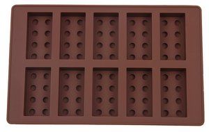 2 Pcs Building Brick Silicone Mold Tray Candy Ice Soap Crayons Chocolate Ice Cube for Lego Lovers with Bonus Free... N4