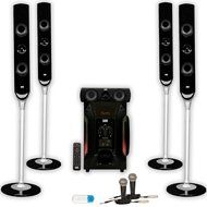 Acoustic Audio AAT1000 Tower 5.1 Home Speaker System with USB Bluetooth and 2 Microphones N2