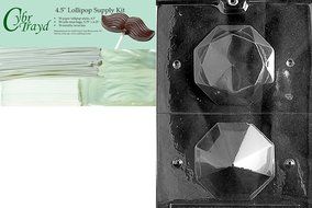 Cybrtrayd W026 Large 3D Diamond Chocolate Candy Mold with Exclusive Cybrtrayd Copyrighted Chocolate Molding Instructions N3