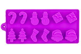 Christmas Candy Molds by Sylvia&#039;s Healthy, BPA-Free Non-Stick, 3-Pack of 2 Christmas and 1 Cute Shape Trays, Make... N4