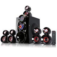 beFree Sound 5.1 Channel Bluetooth Surround Sound Speaker System- Red N2