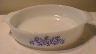 Fire King Blue Cornflower Round Cake Pan