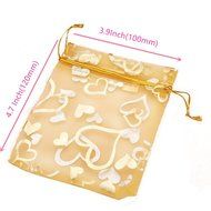 Yansanido 13x18cm /5x7 Inches 100pcs Beautiful Transparent 10 Color Organza Drawstring Pouches candy Jewelry Party... N6