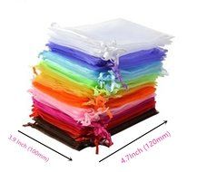 Yansanido 13x18cm /5x7 Inches 100pcs Beautiful Transparent 10 Color Organza Drawstring Pouches candy Jewelry Party... N7