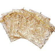 Yansanido 13x18cm /5x7 Inches 100pcs Beautiful Transparent 10 Color Organza Drawstring Pouches candy Jewelry Party... N8
