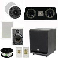 Theater Solutions 5.1 Home Theater 6.5" Speaker Set with Center, 10" Powered Sub and More TS65CWC51SET5