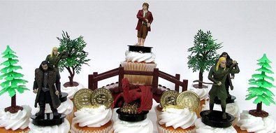 THE HOBBIT an Unexpected Journey 14 Piece Birthday CUPCAKE Topper Set Featuring 6 Random Hobbit Figures, Themed... N6