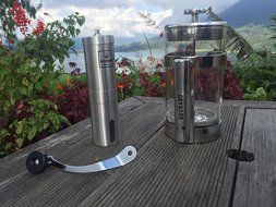 The Sovrano Int'l Coffee Grinder - Best Ceramic Conical Burr Coffee Bean Grinder, Stainless Steel - Aeropress... N4