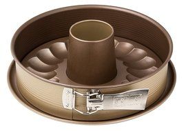 Zenker 7352 Springform &quot;Mojave Gold&quot; With Flat and Tubular Base, Gold/Mahagony, 10.24&quot; N7