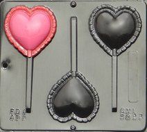 Puffed Heart Lollipop Chocolate Candy Mold Valentines Day 3033