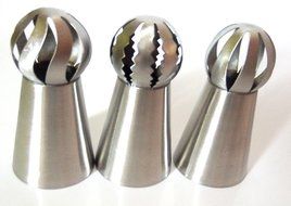 StarSide New 3 Pcs Sphere Ball Tips Russian Icing Piping Nozzles Tips Pastry Cake Fondant Cupcake Buttercream... N4