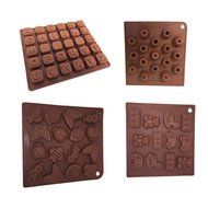 Modern Everyday Silicone Ice Cube / Chocolate Mold 4 Piece Set