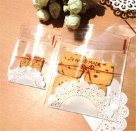 Yunko 300pcs Clear Little Daisies Cookie Candy Soap Packaging Self-adhesive Plastic Bags for Biscuits Package(... N18