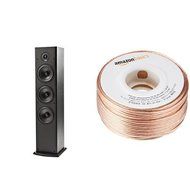 Polk Audio T50 Home Theater and Music Floor Standing Tower Speaker (Single, Black) and AmazonBasics 16-Gauge Speaker... N3