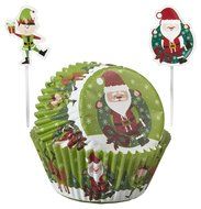 Wilton 415-2661 Christmas Sharing Cupcake Combo Baking Cups and Picks N2