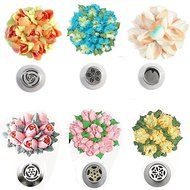 Thiroom 17PCS/Set Russian Flower Socket Tool Cake Pastry Cream Decoration Flower Decor Tips Stainless Steel Tool... N4