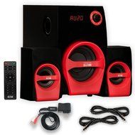 Theater Solutions TS215 Home 2.1 Speaker System with Bluetooth FM USB Multimedia and 2 Extension Cables