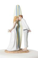 &quot;Summer Lovin&quot; Surfer Beach Wedding Cake Topper N2