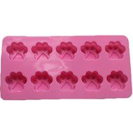 JLHua 10 Cavity Paw Print Silicone Non Stick Cake Bread Mold Chocolate Jelly Candy Baking Mould Pink