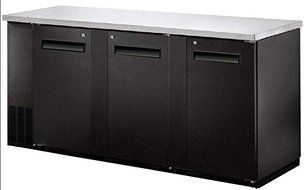 UBB-4 Narrow Solid Door Back Bar Cooler Stainless Steel Top and LED Lighting