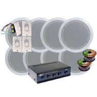 KTHSP86 - 4 Room In-Ceiling 6'' Home Speaker System w/4 Volume Controls Knob