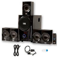 Acoustic Audio AA5160 Home 5.1 Speaker System with USB Bluetooth Optical Input FM and 2 Ext. Cables N2