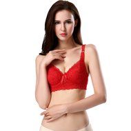 PHOTNO Women Push Up Deep V Ultrathin Underwire Padded Lace Brassiere Bra Big Size N10