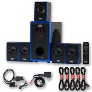 Acoustic Audio AA5102 800W 5.1 Speaker System with Bluetooth, Optical Input and 5 Extension Cables AA5102BD-5 N2