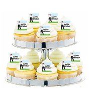CakeSupplyShop Item#24286 24pk Golf Happy Birthday Edible Cupcake Decoration Toppers / Picks