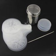 No.2 Warehouse Coffee Stencils Latte Art Cappuccino Plastic Plate Template 22 Designs Decorating Tool + Mesh Shaker... N3