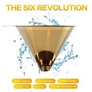 Clever Coffee Filter /Dripper - Titanium Coated Gold Stainless Steel Coffee Filter with Cup Stand, Permanent Reusable...