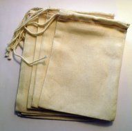 Cotton Drawstring Muslin Bags, 3&quot; X 5&quot; - Pack of 25