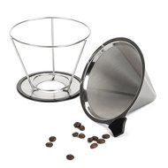 Coffee dripper.Best Pour over coffee makerer Stainless steel 18/8(304) Paperless and reusable coffee dripper stand... N3