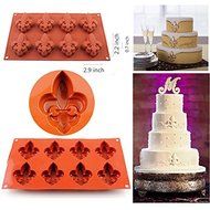 8 Cavity Fleur-de-lis Cake Mold, IC ICLOVER Food Grade Non-Stick Silicone Baking Mold, Muffin Cups Biscuit Chocolate... N3